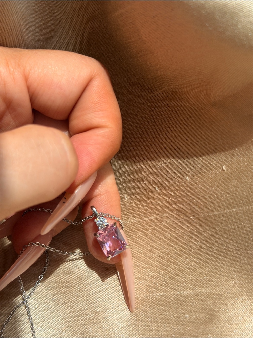 Pink diamond necklace - Picture 5 of 5